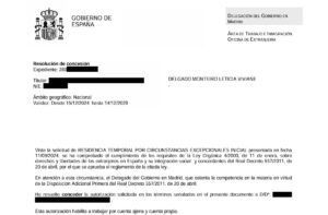 Resolución Favorable de Arraigo familiar